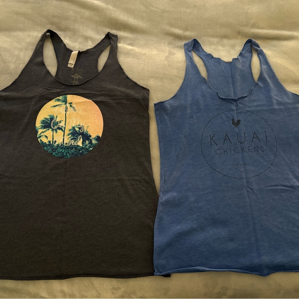 Graphic Tank Tops - Hawaii - Black and Blue